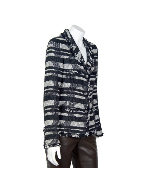Veste CHANEL T36 noire et blanche 