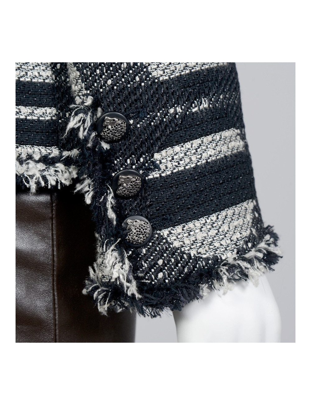 Veste CHANEL T36 noire et blanche 