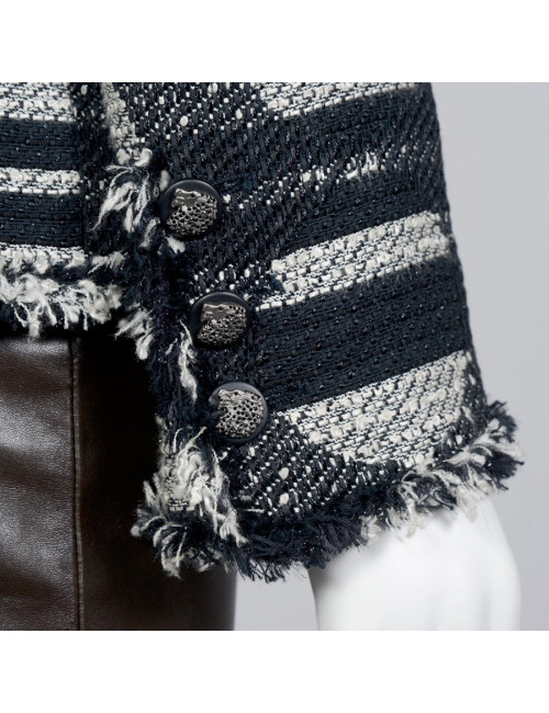 Veste CHANEL T36 noire et blanche 