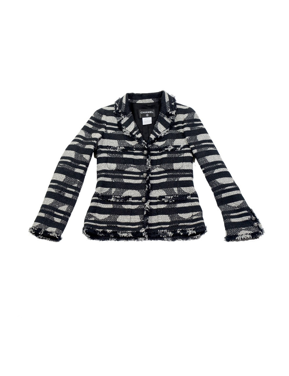 Veste CHANEL T36 noire et blanche 