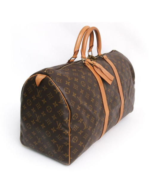 Sac "keepall 50" LOUIS VUITTON toile monogram marron