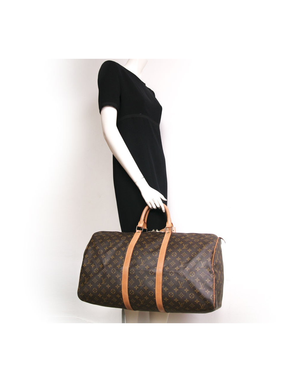 Sac "keepall 55" LOUIS VUITTON toile monogram marron