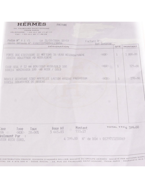 Porte-documents "Etrivière II Metting" HERMES