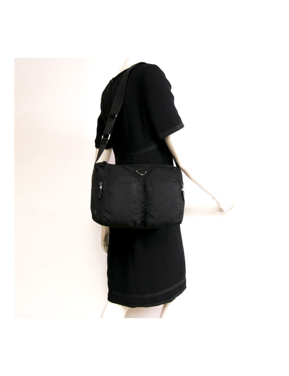 Sacoche PRADA en nylon noir