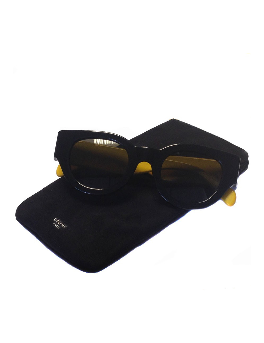 Lunettes de soleil CELINE noires et jaunes
