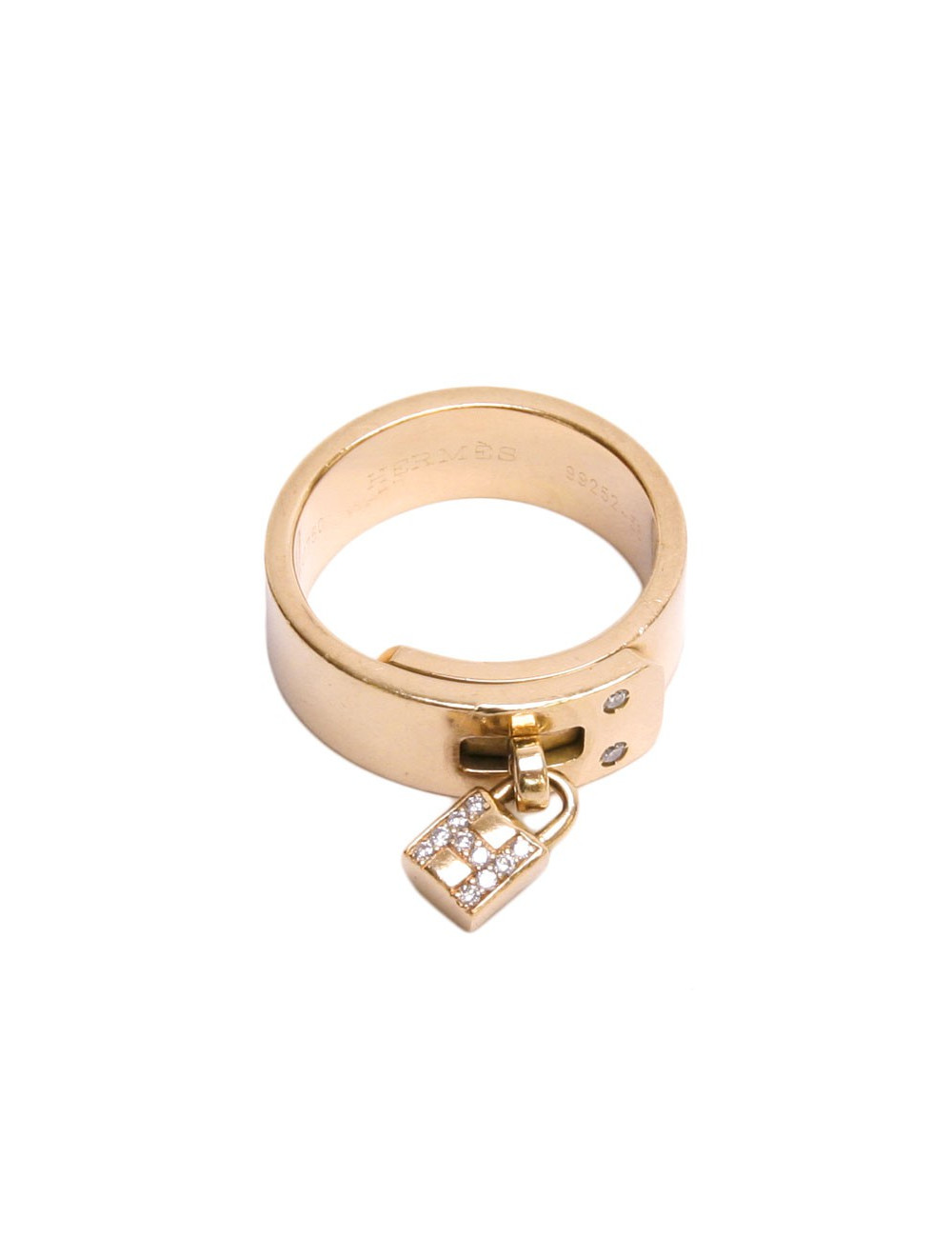 Bague  "kelly" HERMES  T 56 en or  jaune et diamants