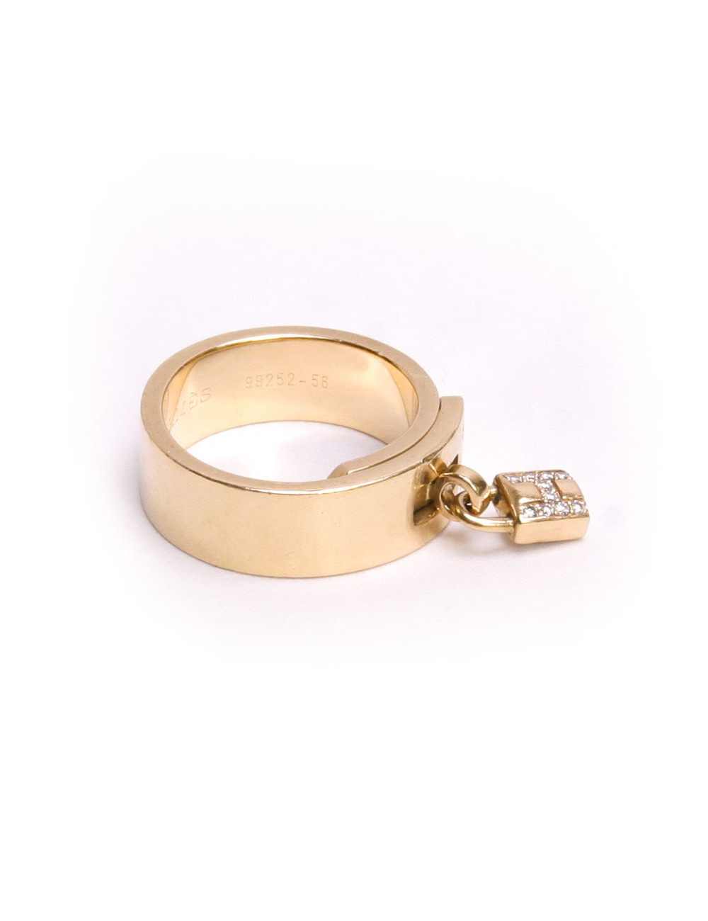Bague  "kelly" HERMES  T 56 en or  jaune et diamants