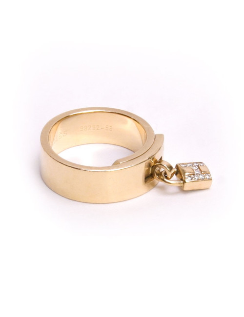 Bague  "kelly" HERMES  T 56 en or  jaune et diamants