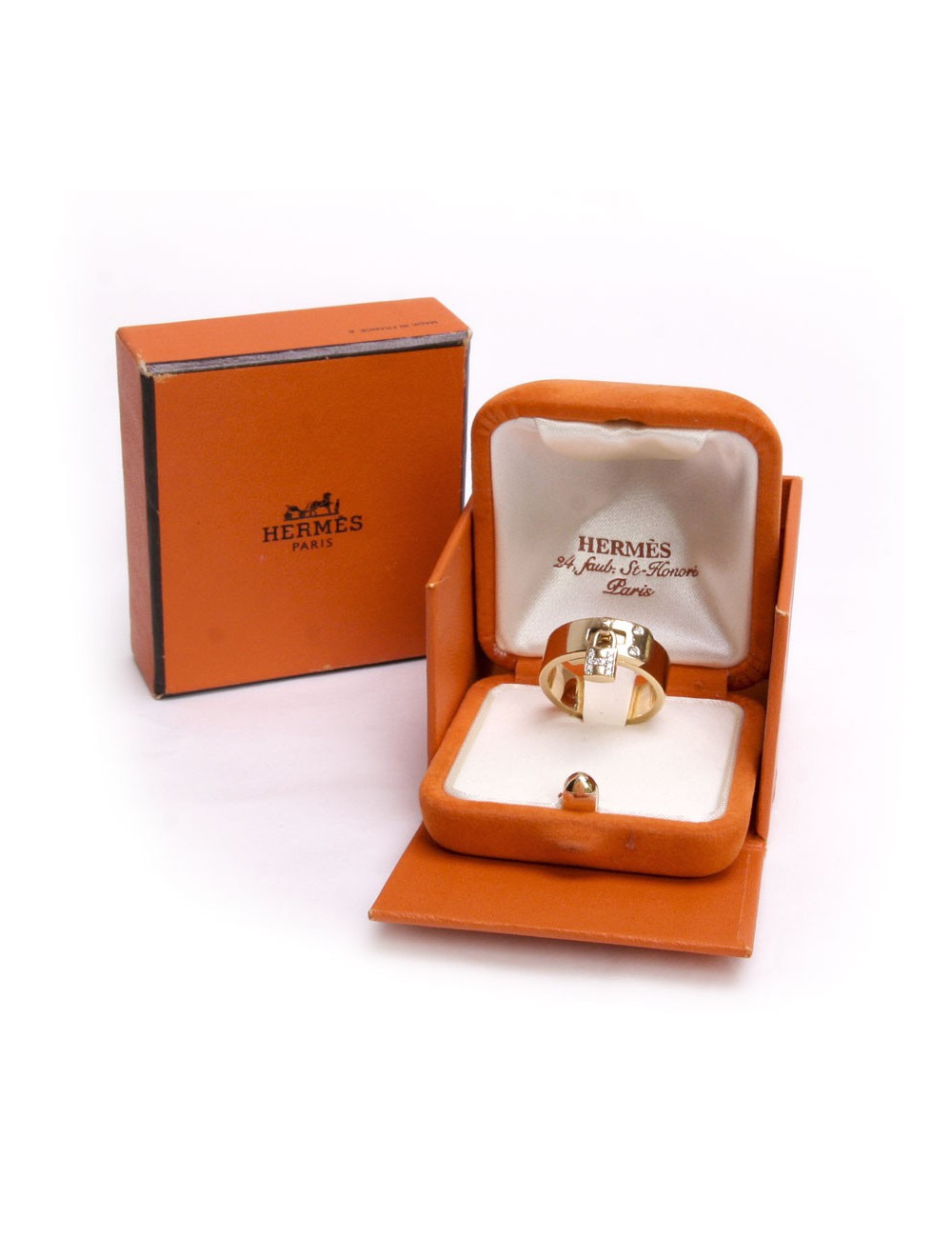 Bague HERMES  T 56 en or en diamants