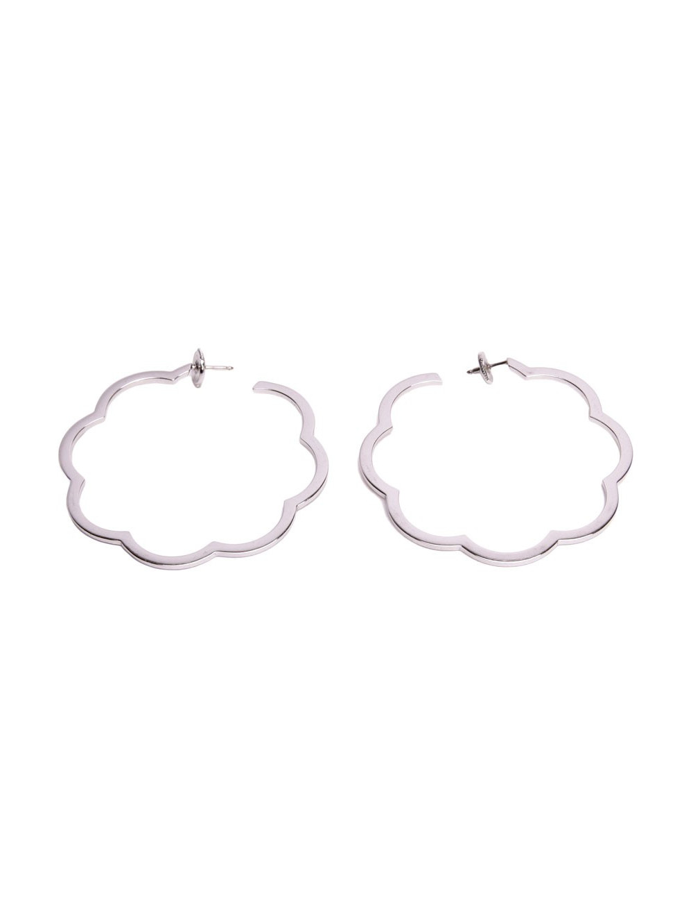 Clous d'oreille CHANEL  créoles en or blanc 