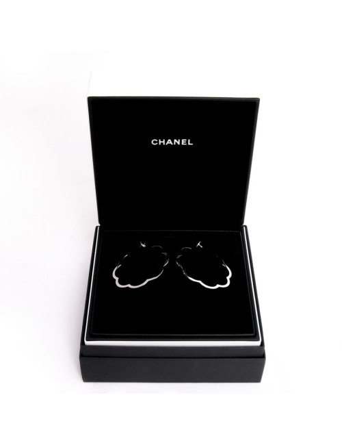 Clous d'oreille CHANEL  créoles en or blanc 