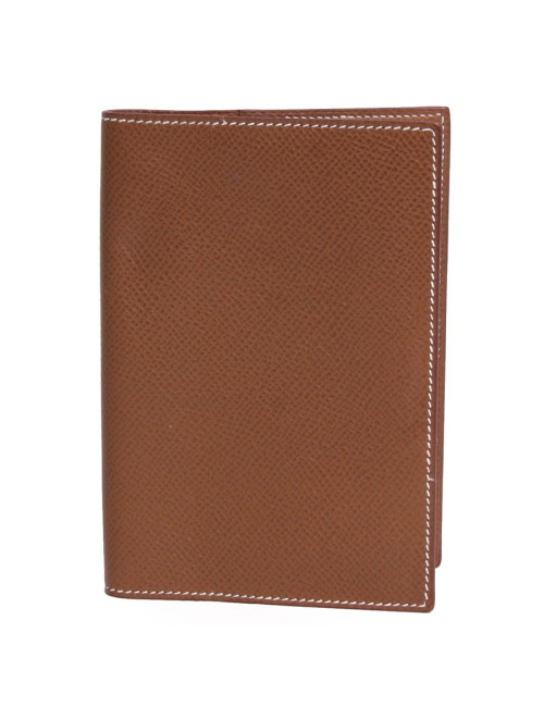porte agenda HERMES cuir grainé courchevel gold