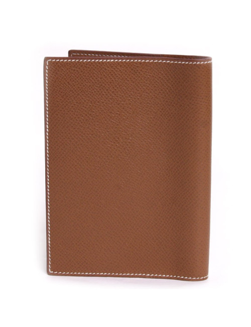 porte agenda HERMES cuir grainé courchevel gold