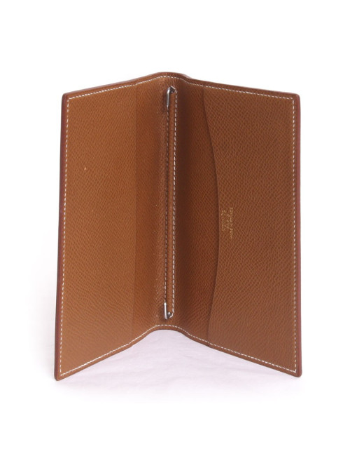 porte agenda HERMES cuir grainé courchevel gold
