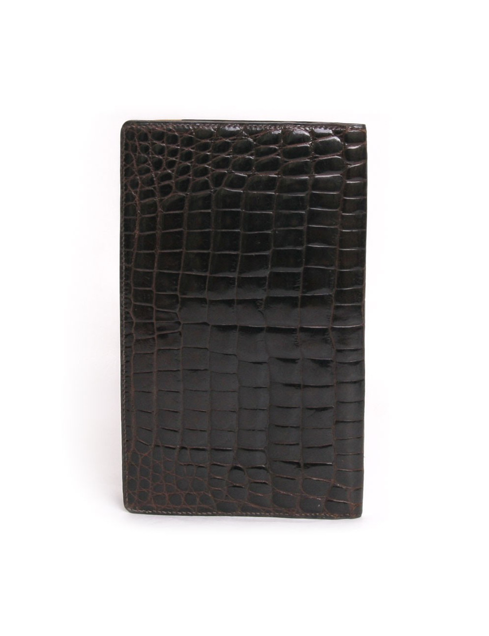 Grand portefeuille MORABITO crocodile porosus marron