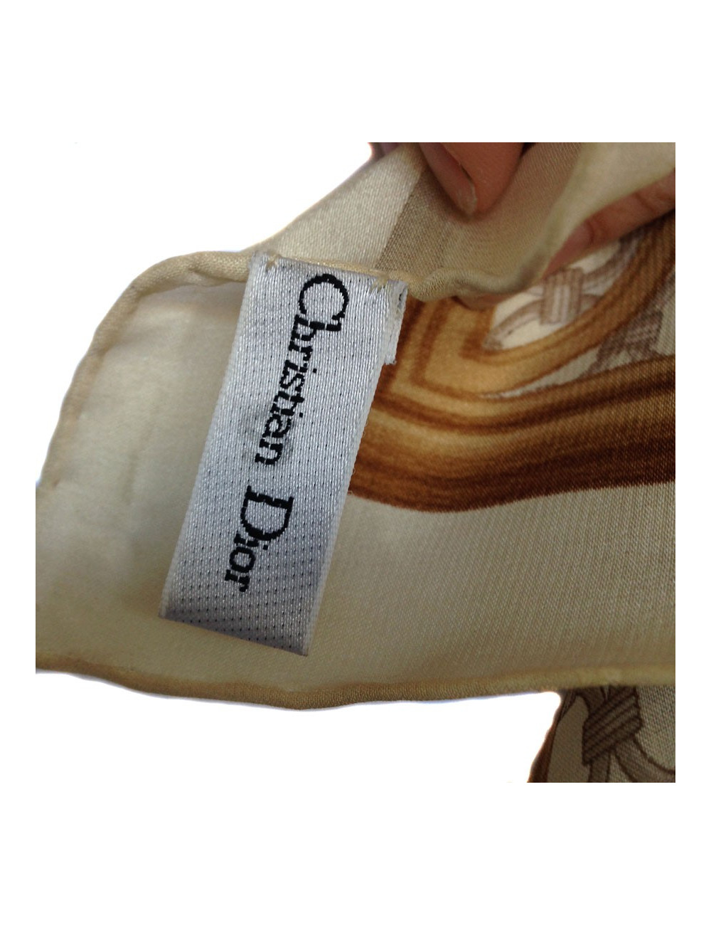 Carré Christian Dior en soie fleurie vintage