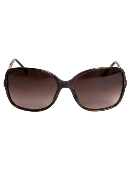 Lunettes de soleil CHANEL marron façon bois 