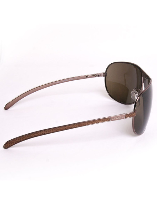 Lunettes de soleil CHANEL façon python marron