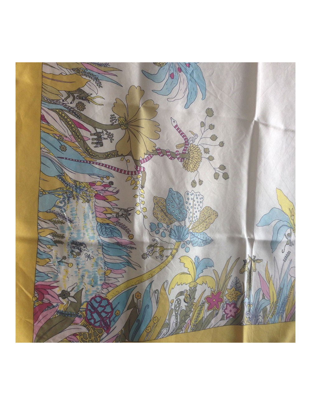 Carré de soie GUCCI jaune vintage