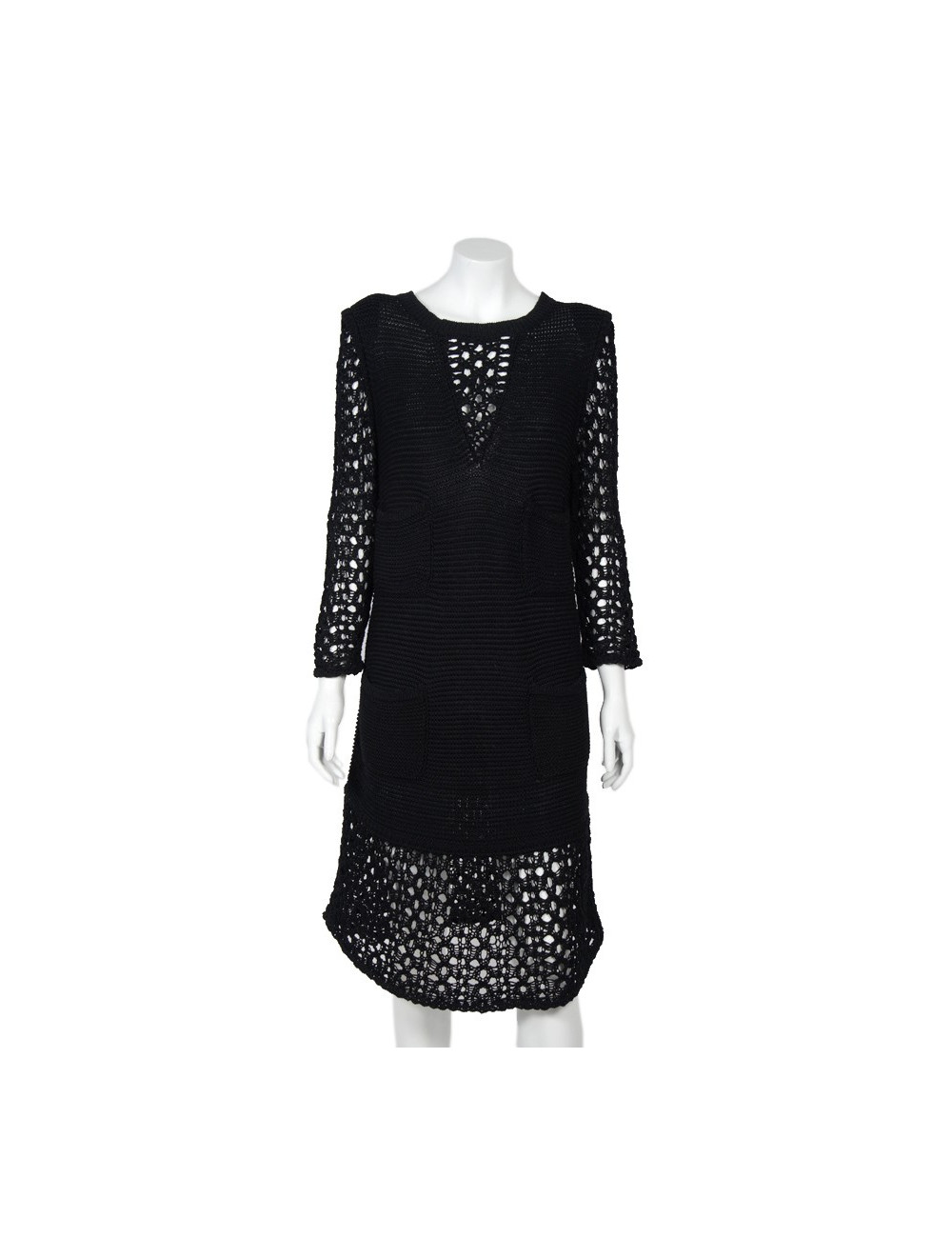Robe CHANEL T crochet noir