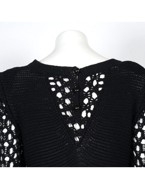 Robe CHANEL T40 crochet noir
