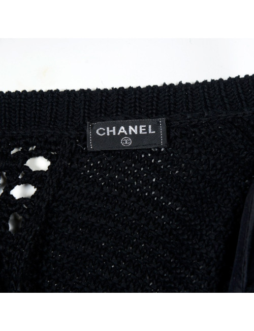 Robe CHANEL T40 crochet noir