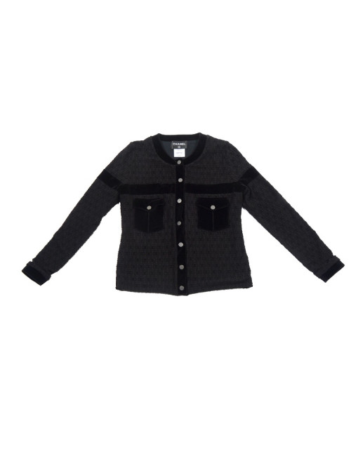 Veste CHANEL t 42 en coton noir