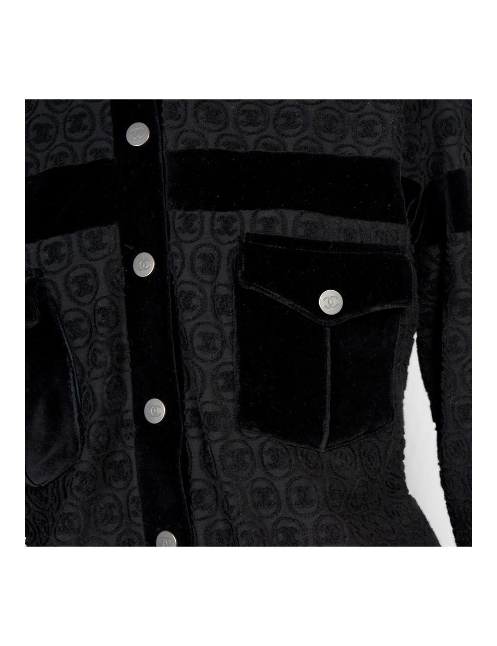 Veste CHANEL t 42 en coton noir