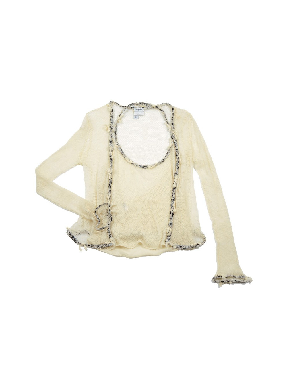 Twin set CHANEL T40 crème en cachemire