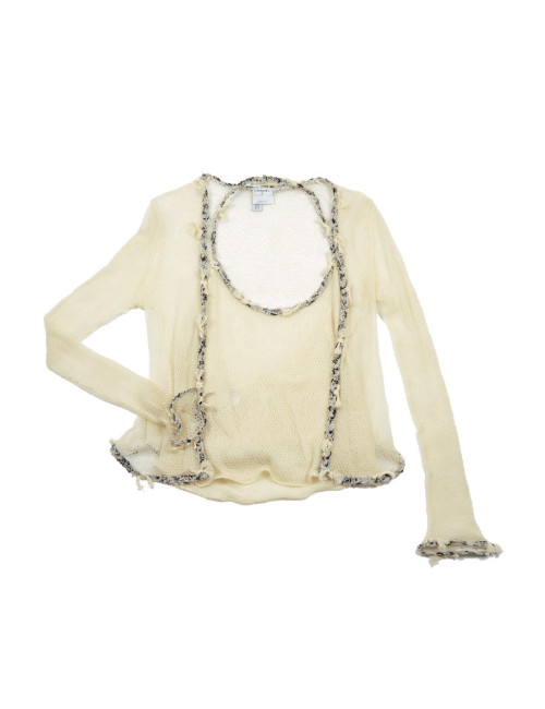 Twin set CHANEL crème en cachemire