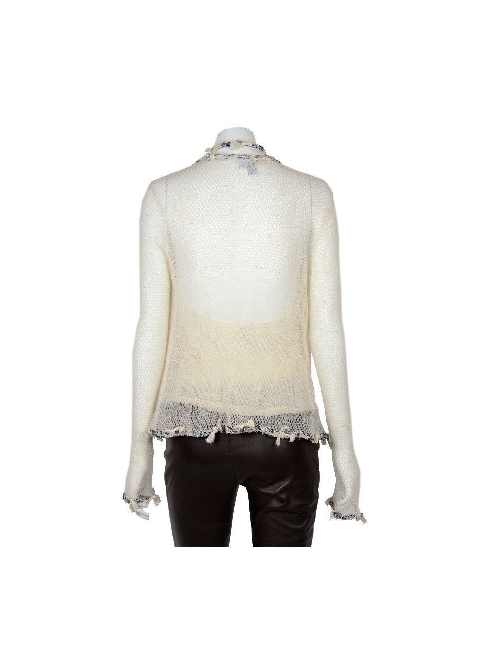 Twin set CHANEL T40 crème en cachemire