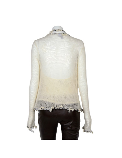 Twin set CHANEL T40 crème en cachemire