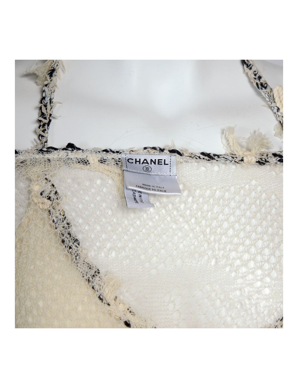 Twin set CHANEL T40 crème en cachemire