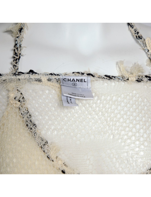 Twin set CHANEL T40 crème en cachemire