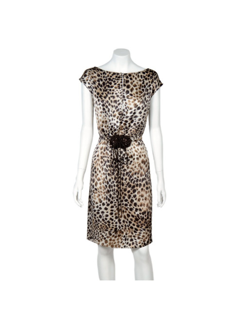 Robe VALENTINO en soie motif panthère 