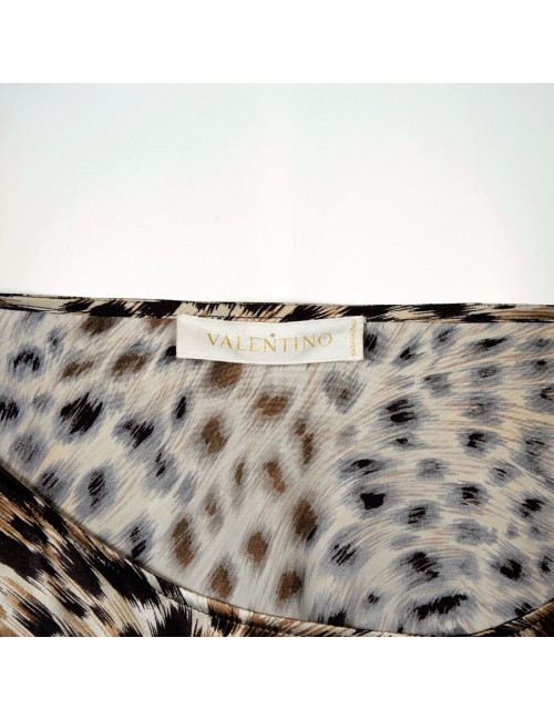 Robe VALENTINO en soie motif panthère 