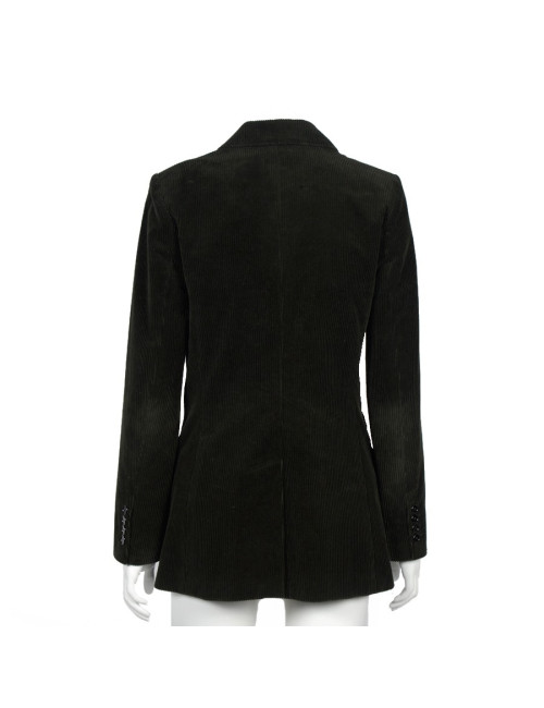 Veste HERMES T 36 velours côtelé vert foncé