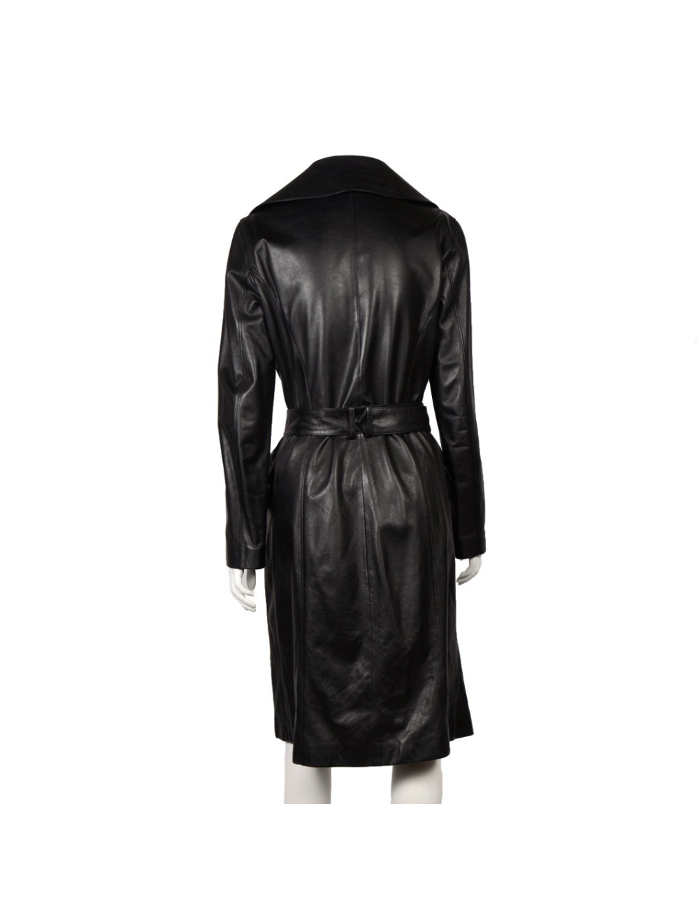 Trench VERSACE Classic cuir souple noir