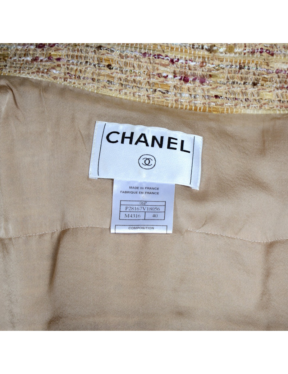 Veste CHANEL t 40 tweed beige