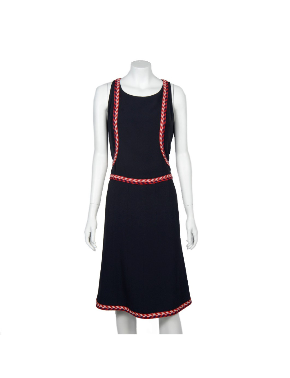 Robe CHANEL T 38 soie bleue marine 