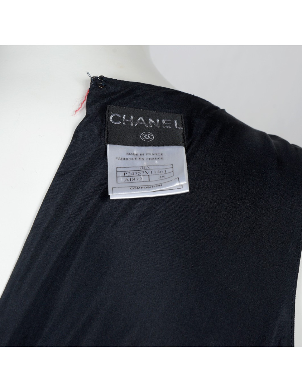 Robe CHANEL T 38 soie bleue marine 