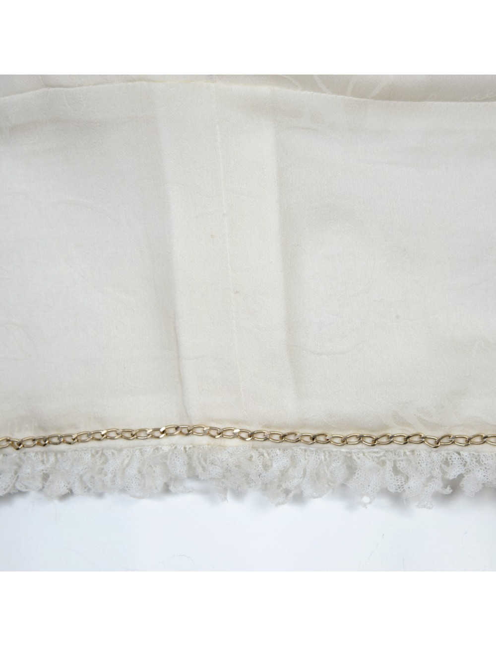 Veste CHANEL T 36 tweed ivoire et dentelle