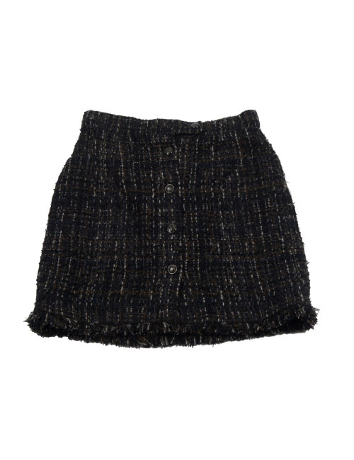 Jupe CHANEL T 42 Tweed marron et noir