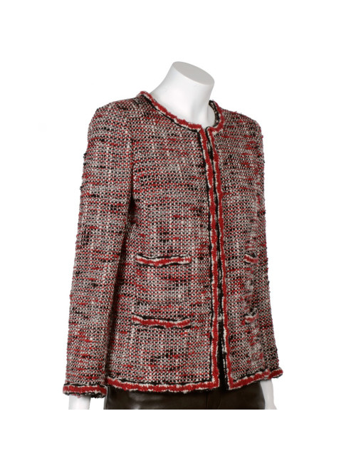 Veste tweed rouge CHANEL T38