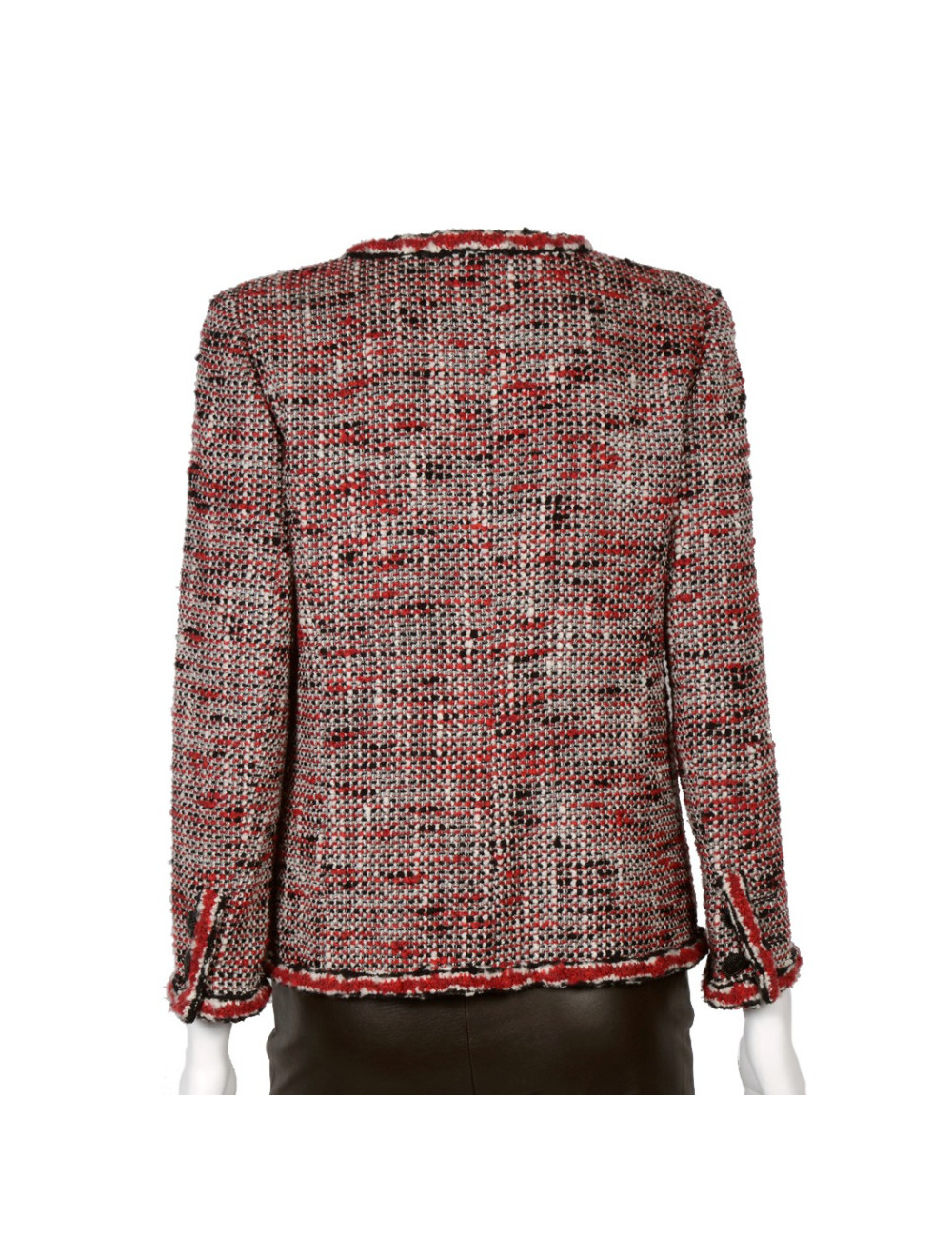 Veste tweed rouge CHANEL T38