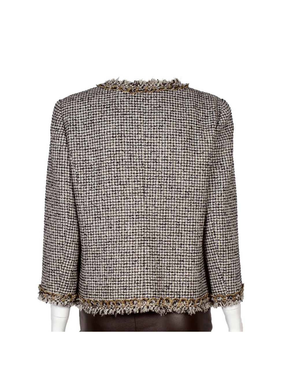 Veste CHANEL noire, blanche et or T42
