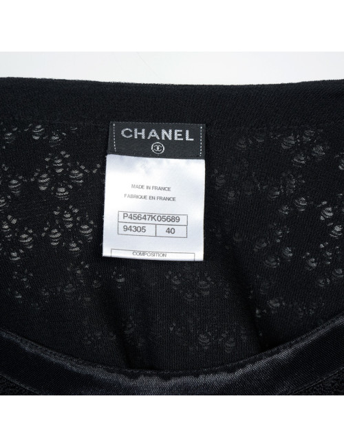 Ensemble CHANEL t 40 robe et veste dentelle noire