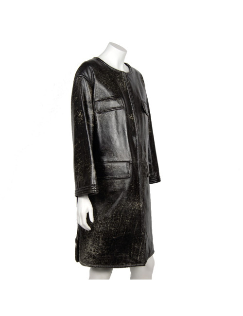 Manteau CHANEL T 44 cuir d'a