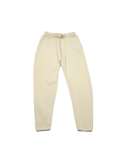 Ensemble blouse et pantalon HERMES soie  et cachemire motifs "plumes"