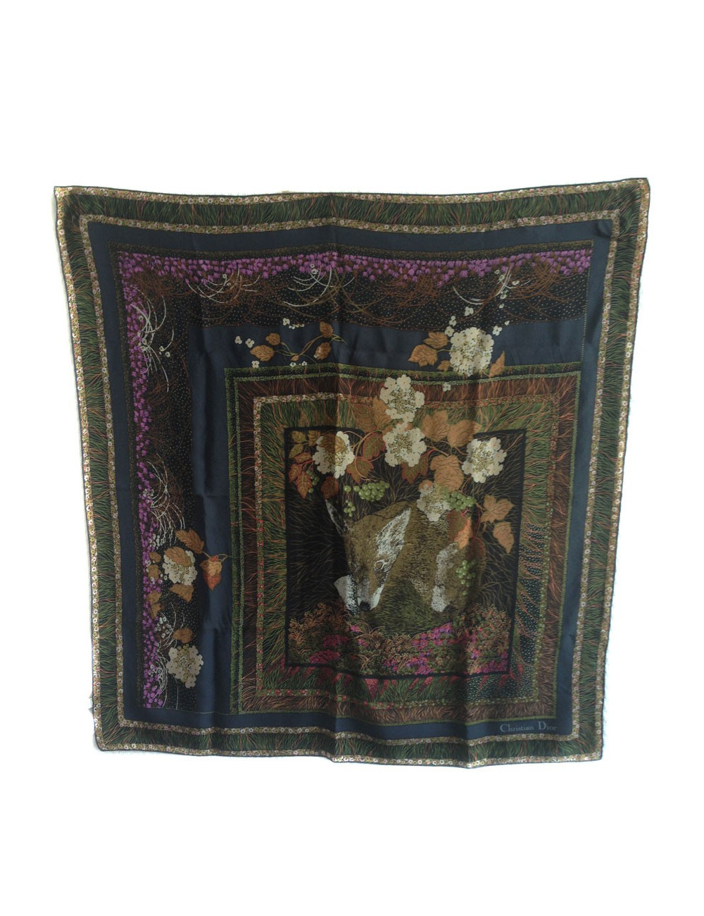 Carré de soie Christian DIOR renard  
